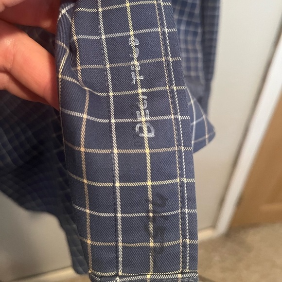 L.L. Bean Men's Navy Plaid Button Down Shirt Wrinkle Resistant 100% Cotton XL - Picture 8 of 15